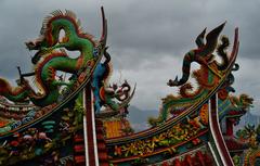 Roof Landscape of Bishan Temple in Taipei