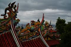 Roof landscape of Bishan Temple in Taipei, Taiwan