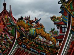 Roof landscape of Bishan Temple in Taipei, Taiwan