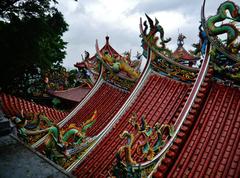 Roof Landscape of Bishan Temple in Taipei, Taiwan