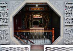 Passage from the observation deck to the main hall of Bishan Temple in Taipei