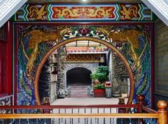 Passage from the Observation Deck to the Main Hall of Bishan Temple in Taipei, Taiwan