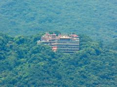 View of Bishanyan Kaizhang Shengwang Temple from Mingquan Bridge, Taipei