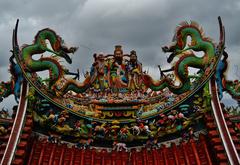 Bishan Temple roof landscape in Taipei, Taiwan