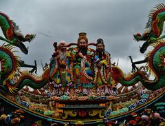 Bishan Temple Roof Landscape in Taipei, Taiwan