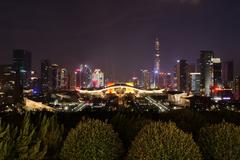 Civic Center at night in Shenzhen Lianhuashan Park