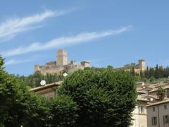 Rocca Maggiore fortress in Assisi, Italy, as seen from Santa Chiara