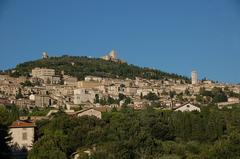 Scenic view of Assisi with historic buildings and lush greenery