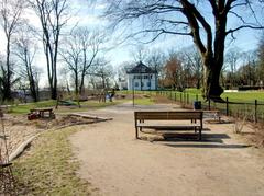 Heine Park with playground and Plangesche Villa in the background