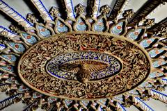 Astonishing ceiling of the Daria Daulat Bagh palace in Srirangapatna, Karnataka