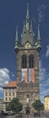 Jindřišská Tower and tram in Prague