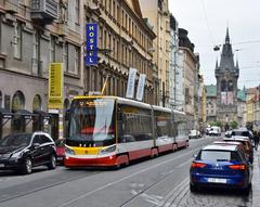 DPP tram no. 9438 in Jindřišská, Prague