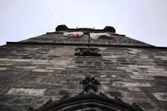 Heinrichsturm (Jindřišská věž) in Prague viewed from below