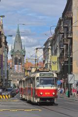 T3R.P 8216 tram on line 9 in Jindřišská street, Prague