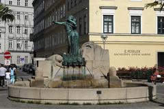 Zauberflötenbrunnen fountain in Wieden, Vienna