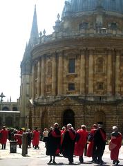 Members of the University of Oxford Congregation walking through Radcliffe Square after Encaenia 2009