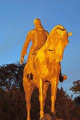 Statue of Leopold II, King of Belgium, in a public square