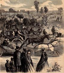 Illustration of 'The Drive in Central Park' from Harper's weekly, 1865