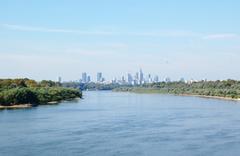 View of Warsaw from Siekierkowski Bridge