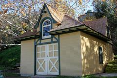 Carriage Barn at Heritage Square Museum in Los Angeles, California