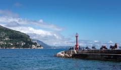 Porporela pier in Dubrovnik, Croatia with clear blue water