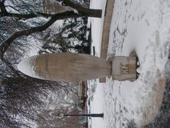 0 kilometer stone in Budapest during winter 2019