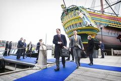 Arrival of ministers of Trade at the Scheepvaartmuseum in Amsterdam