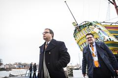 Arrival of ministers of Trade at the Scheepvaartmuseum in Amsterdam on February 2, 2016