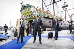 arrival of ministers of Trade at the Scheepvaartmuseum in Amsterdam