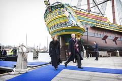 Ministers of Trade arriving at the Scheepvaartmuseum in Amsterdam