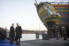 Minister Henk Kamp arriving at the informal meeting of Ministers responsible for Competitiveness in Amsterdam, January 28, 2016