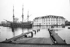 Scenic view of Amsterdam with historic buildings and canal