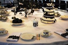 Black and White - Tea Time in Wonderland exhibit table