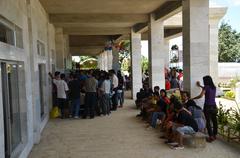 Church members waiting for blood donation