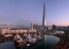 Lotte World in Seoul on a sunny day