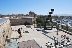 View of Es Baluard's Terrace with sculptures by Santiago Calatrava