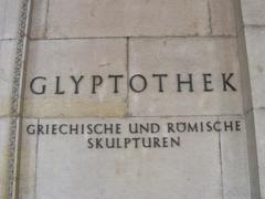 Glyptothek Munich exterior with signage 'Greek and Roman Sculptures'