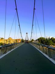 Holbeinsteg pedestrian bridge over the Main River in Frankfurt, Germany