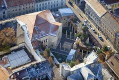 Aerial view of the Holocaust Documentation Center and Memorial Place