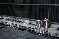 Holocaust Memorial Center Memorial Wall of Victims in Budapest