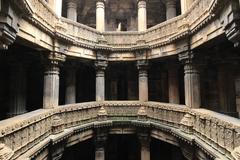 Carved Wall of Bai Harir Sultani Stepwell in Ahmedabad, Gujarat