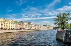 Fontanka river embankment near St. Michael's Castle in Saint Petersburg