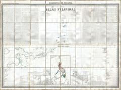 1852 hand-colored case map of the Philippines by Dr. Morata and Francisco Coello