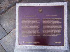 Plaque at Bonsecours Market on Saint-Paul Street in Montreal