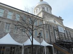 Marché Bonsecours in Montreal viewed from rue de la Commune