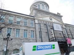 Bonsecours Market in Montreal view from Rue de la Commune