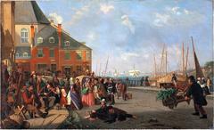 Behind Bonsecours Market in Montreal oil on canvas