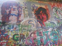 John Lennon Wall in Prague filled with vibrant graffiti