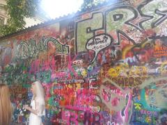 John Lennon Wall with colorful graffiti in Prague