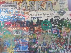 John Lennon Wall in Prague adorned with colorful graffiti and paintings